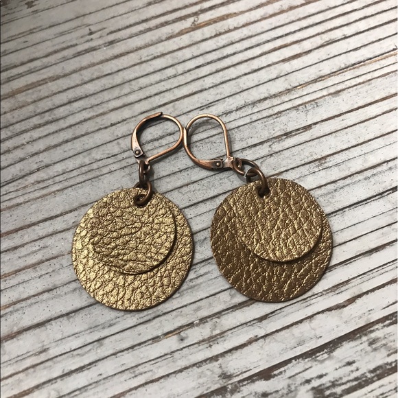Hidden Grace. Handmade Faux Leather Earrings - Picture 1 of 1